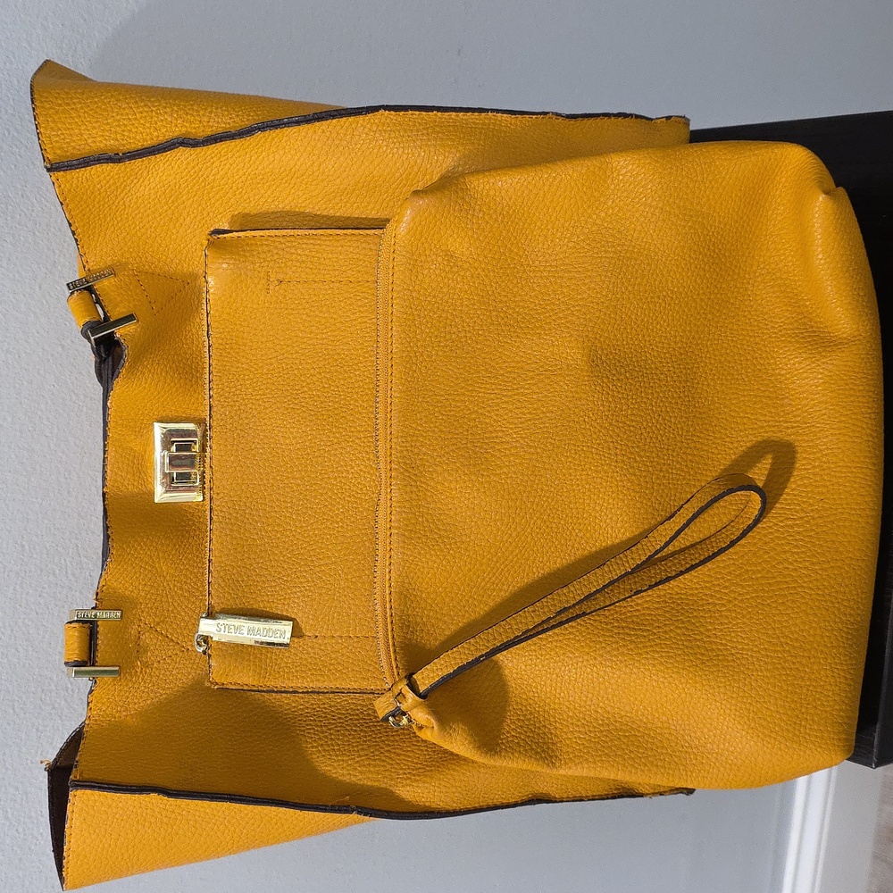 Steve Madden Turnlock Shoulder Tote Bag & Clutch Bag - Picture 15 of 15